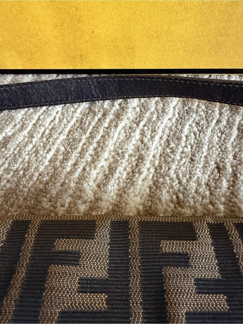Fendi Brown FF Logo Canvas Shoulder Bag with Charm - Picture 6 of 11
